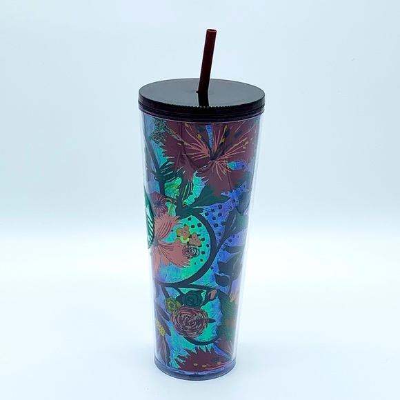 Starbucks Fall 2021 Rising Floral Flowers Metallic 24oz Tumbler, NWT Autumn - Picture 4 of 6